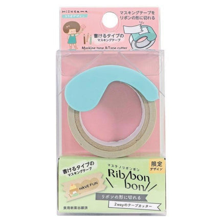Kutsuwa Masteno Ribbon Bon x Mizutama Washi tape Cutter with Washi Tape