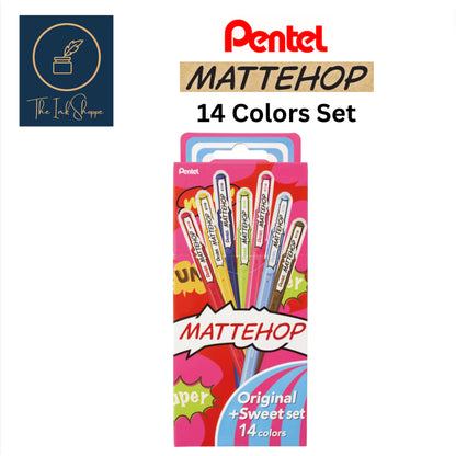 Pentel Mattehop 1.0mm Gel Pen Set of 14 Pens