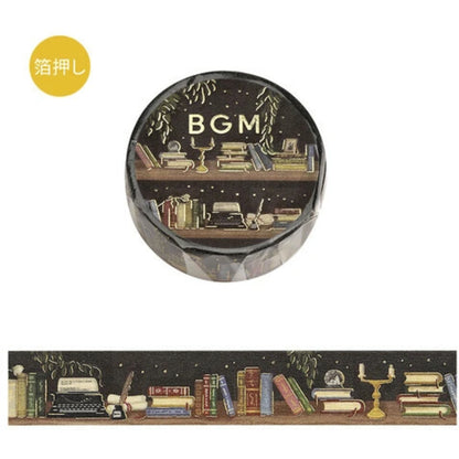 BGM Washi Tape 15mm x 5m FULL ROLL with gold foil