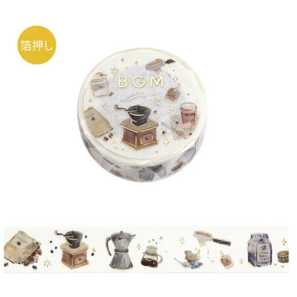 BGM Washi Tape 15mm x 5m FULL ROLL with gold foil