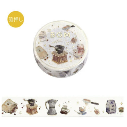 BGM Washi Tape 15mm x 5m FULL ROLL with gold foil