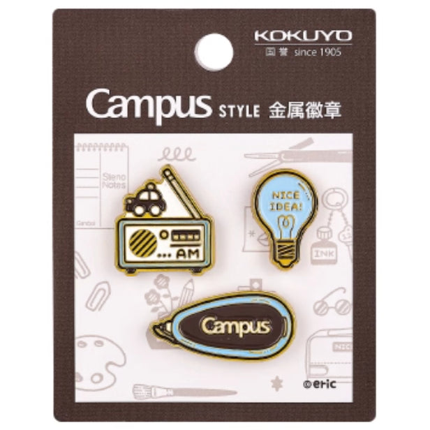 Kokuyo Campus x Eric Enamel Pin Set of 3 Pins