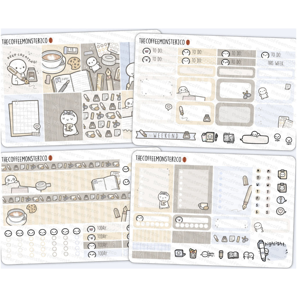 The Coffee Monsterz Co. Mini Kit Sticker Sheets