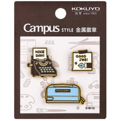 Kokuyo Campus x Eric Enamel Pin Set of 3 Pins