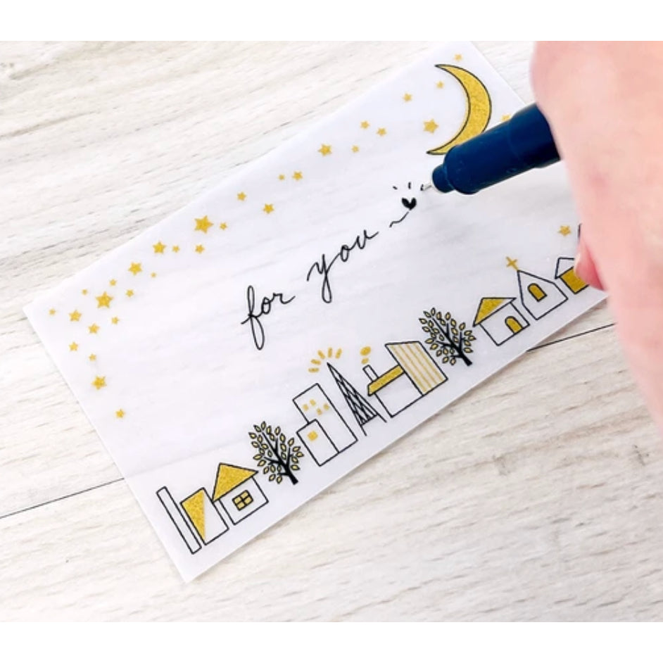 Pine Book Gold Color Tracing Paper Mini Card