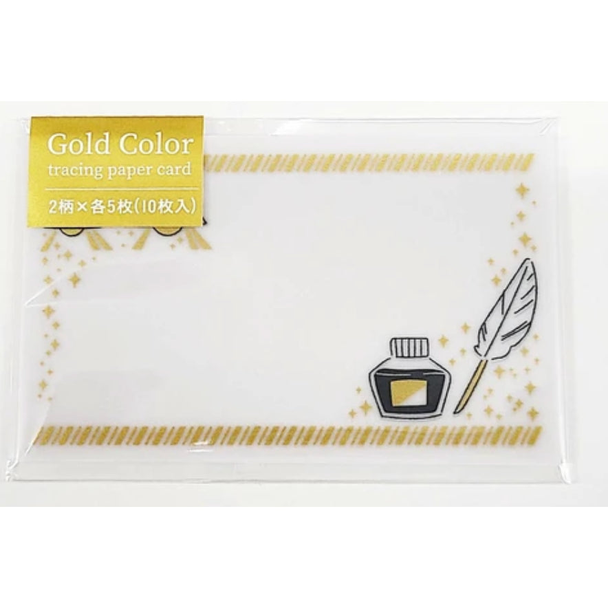 Pine Book Gold Color Tracing Paper Mini Card