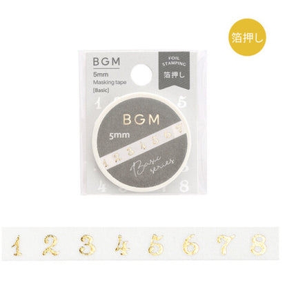 BGM 5mm x 5m Washi Tape with Foil Stamping