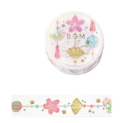 BGM Washi Tape 15mm x 5m FULL ROLL with gold foil