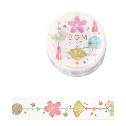 BGM Washi Tape 15mm x 5m FULL ROLL with gold foil