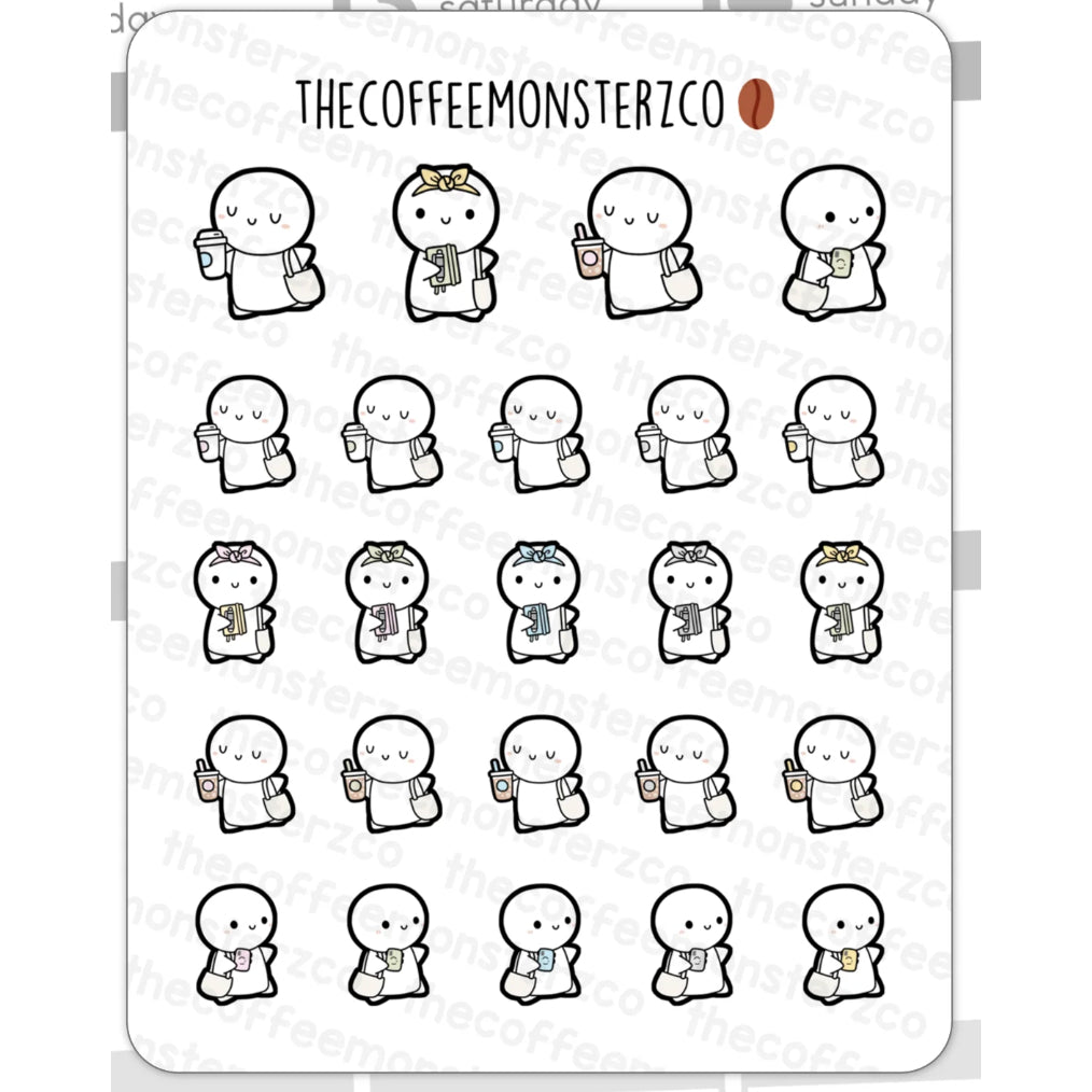 The Coffee Monsterz Co. Emoti Stickers