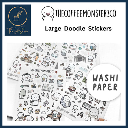 The Coffee Monsterz Co. Large Doodle Sticker