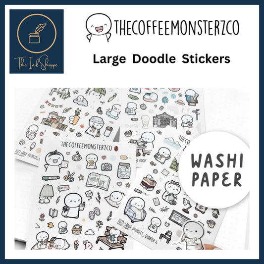 The Coffee Monsterz Co. Large Doodle Sticker