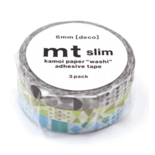 MT Slim Deco Washi Tape Set Pack of 3