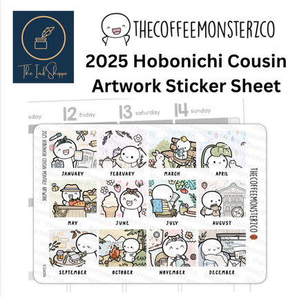 The Coffee Monsterz Co 2025 Hobonichi Monthly Artwork Sticker Sheet