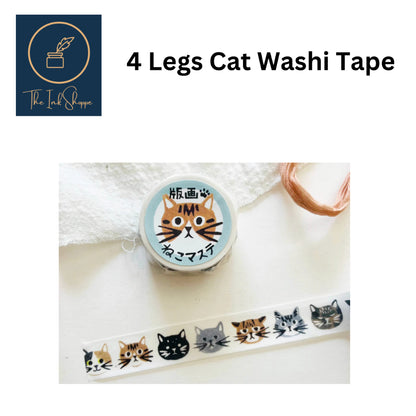 4 Legs Cat Washi Tape FULL ROLL