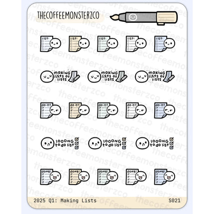 The Coffee Monsterz Co. Sticker Sheet