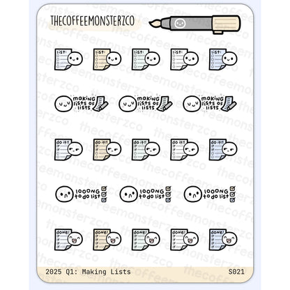 The Coffee Monsterz Co. Sticker Sheet