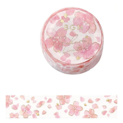BGM Washi Tape 15mm x 5m FULL ROLL with gold foil
