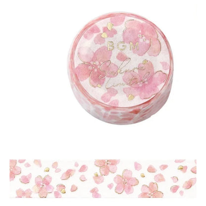 BGM Washi Tape 15mm x 5m FULL ROLL with gold foil