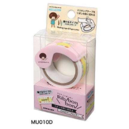 Kutsuwa Masteno Ribbon Bon x Mizutama Washi tape Cutter with Washi Tape