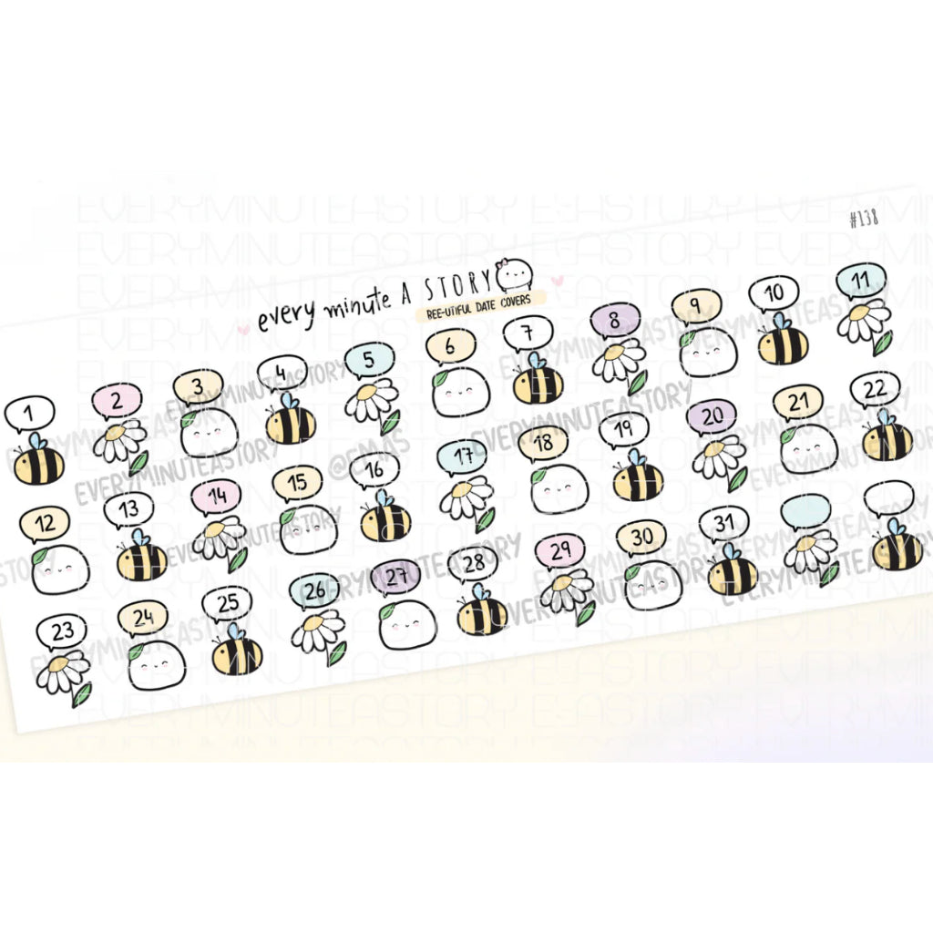 Every Minute A Story Date Cover Stickers