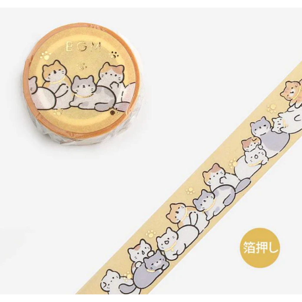 BGM Washi Tape 15mm x 5m FULL ROLL with gold foil