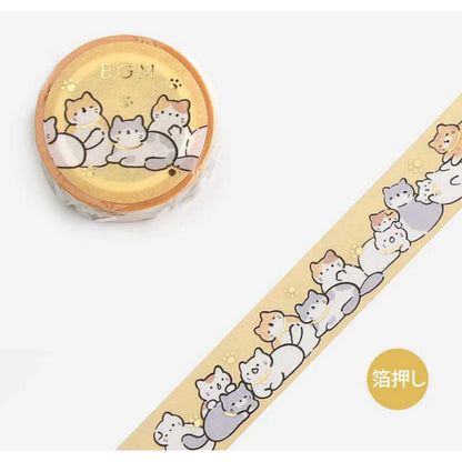 BGM Washi Tape 15mm x 5m FULL ROLL with gold foil