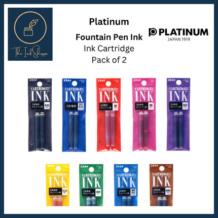 Platinum Fountain Pen Ink Cartridge Pack of 2