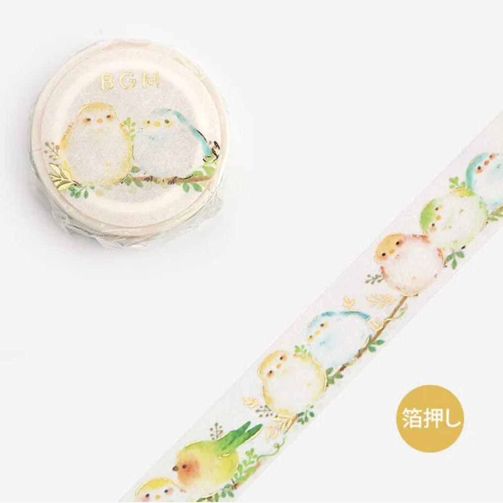 BGM Washi Tape 15mm x 5m FULL ROLL with gold foil