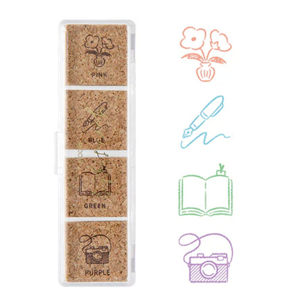 Midori Yuru Log Pre-Inked Stamp Set