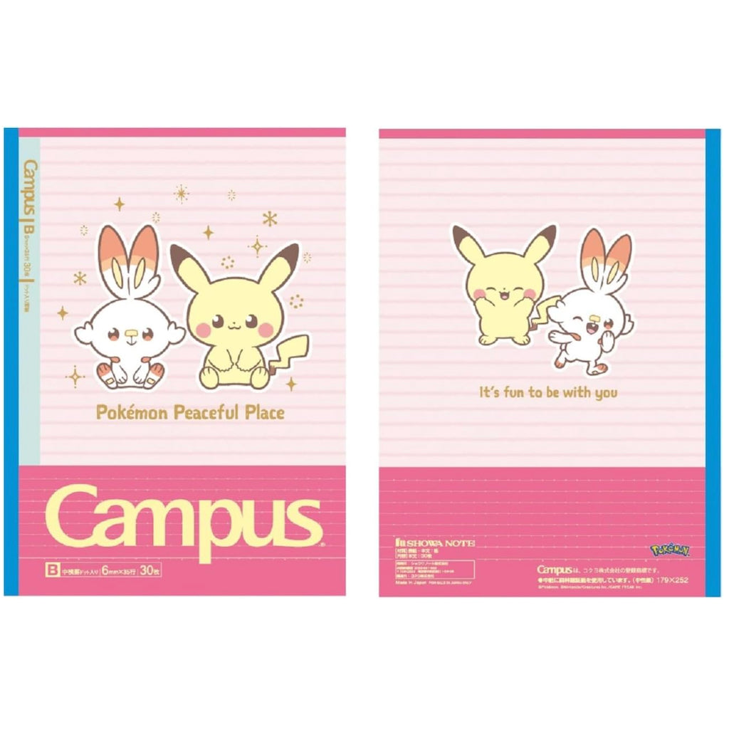 Campus Pokemon Poké Peace Series B-Ruled Notebook