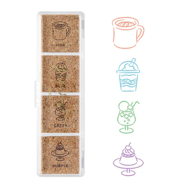 Midori Yuru Log Pre-Inked Stamp Set