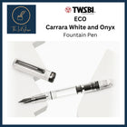 TWSBI ECO Carrara White and Onyx Fountain Pen Fine Nib (F)