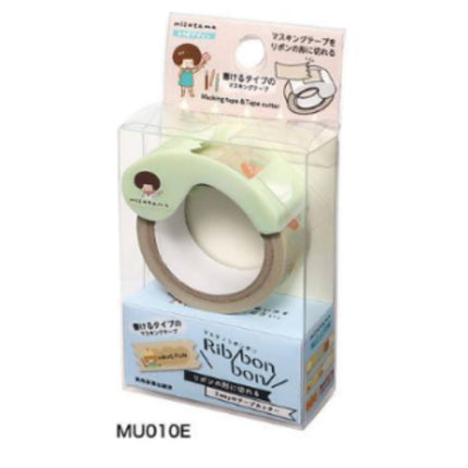 Kutsuwa Masteno Ribbon Bon x Mizutama Washi tape Cutter with Washi Tape
