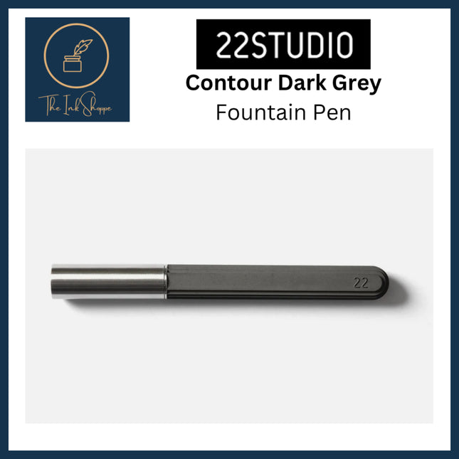 22Studio Contour Dark Grey Concrete Fountain Pen Medium Nib (M)