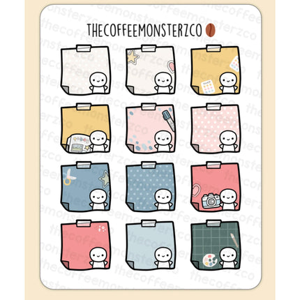 The Coffee Monsterz Co. 2025 Sticky Notes Set Part 1 Stickers