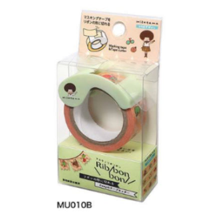 Kutsuwa Masteno Ribbon Bon x Mizutama Washi tape Cutter with Washi Tape