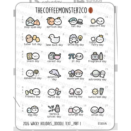 The Coffee Monsterz Co. 2026 Sticker Sheets