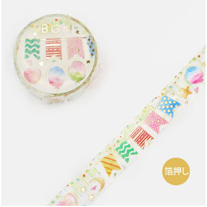 BGM Washi Tape 15mm x 5m FULL ROLL with gold foil