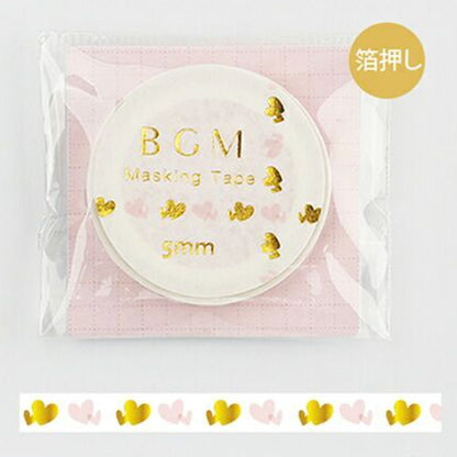 BGM 5mm x 5m Washi Tape with Foil Stamping