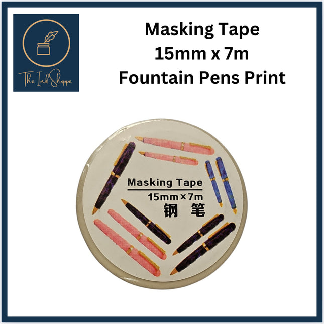 Masking Tape 15mm x 7m FULL ROLL Fountain Pens print