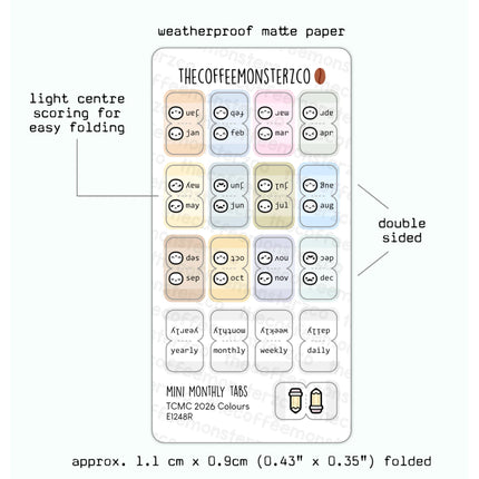 The Coffee Monsterz Co. Mini Monthly Tabs