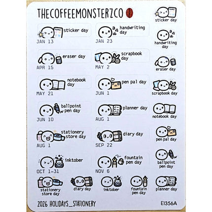 The Coffee Monsterz Co. 2026 Sticker Sheets