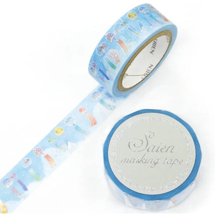 Saien Masking Tape 15mm x 7m FULL ROLL with Foil
