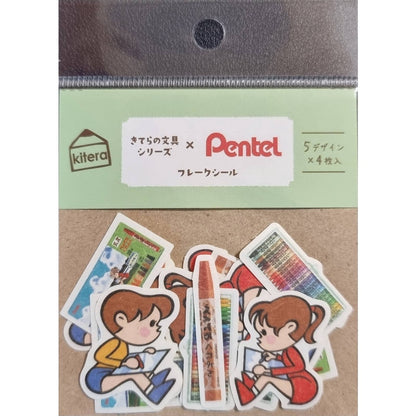 Kitera x Furukawa Shiko Flake Stickers - Pentel Crayon