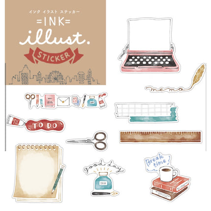 Mind Wave Ink Illustration Sticker Flakes