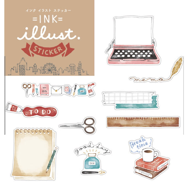 Mind Wave Ink Illustration Sticker Flakes