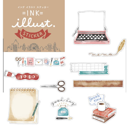 Mind Wave Ink Illustration Sticker Flakes