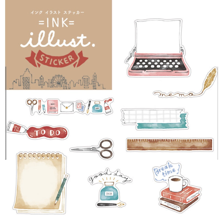 Mind Wave Ink Illustration Sticker Flakes