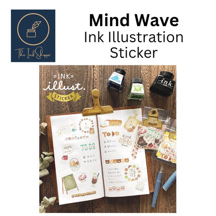 Mind Wave Ink Illustration Sticker Flakes